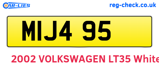 MIJ495 are the vehicle registration plates.