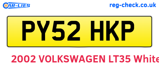 PY52HKP are the vehicle registration plates.