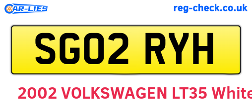 SG02RYH are the vehicle registration plates.