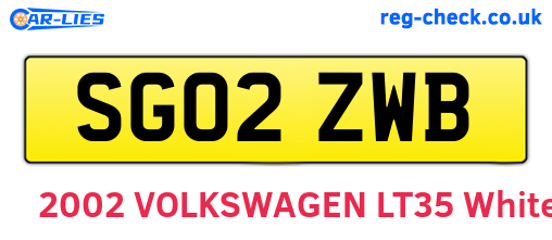SG02ZWB are the vehicle registration plates.