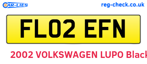 FL02EFN are the vehicle registration plates.