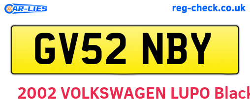 GV52NBY are the vehicle registration plates.