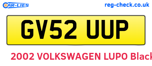 GV52UUP are the vehicle registration plates.