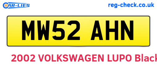 MW52AHN are the vehicle registration plates.