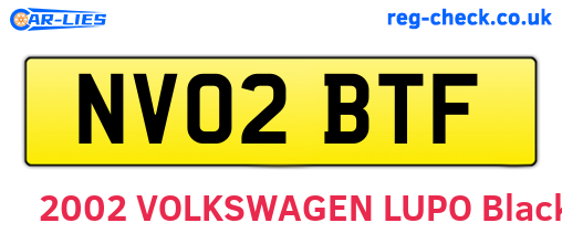 NV02BTF are the vehicle registration plates.