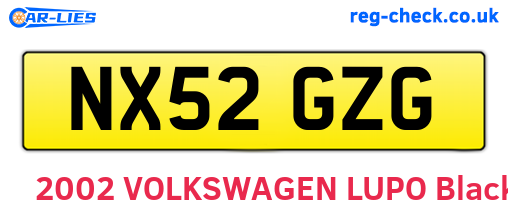 NX52GZG are the vehicle registration plates.