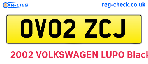 OV02ZCJ are the vehicle registration plates.
