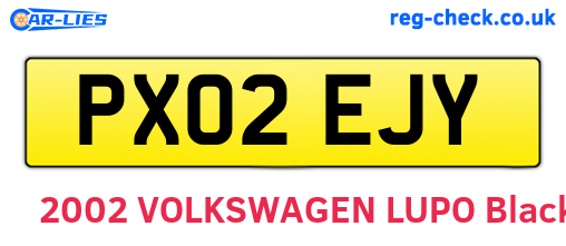 PX02EJY are the vehicle registration plates.