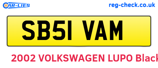 SB51VAM are the vehicle registration plates.