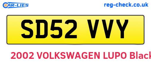 SD52VVY are the vehicle registration plates.
