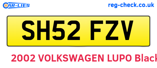 SH52FZV are the vehicle registration plates.