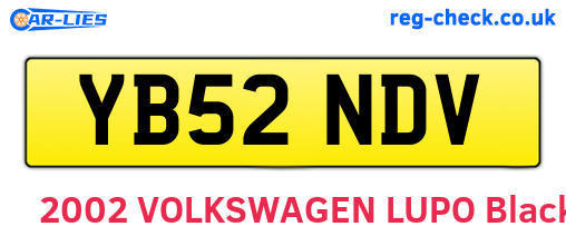YB52NDV are the vehicle registration plates.