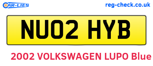 NU02HYB are the vehicle registration plates.