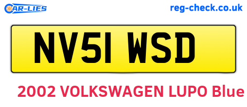 NV51WSD are the vehicle registration plates.