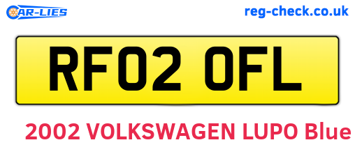 RF02OFL are the vehicle registration plates.