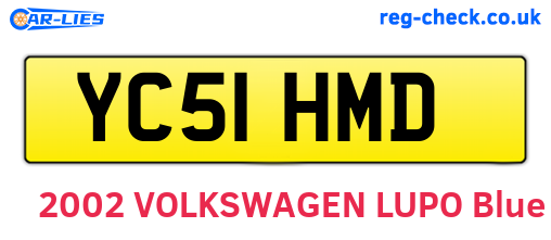 YC51HMD are the vehicle registration plates.