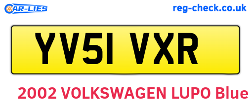 YV51VXR are the vehicle registration plates.