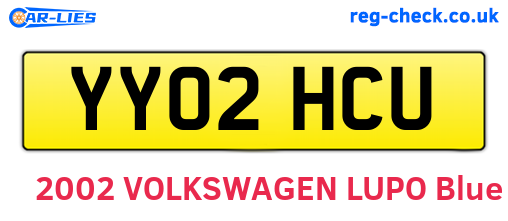 YY02HCU are the vehicle registration plates.