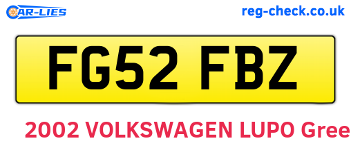 FG52FBZ are the vehicle registration plates.