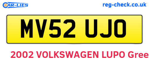 MV52UJO are the vehicle registration plates.