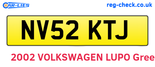 NV52KTJ are the vehicle registration plates.