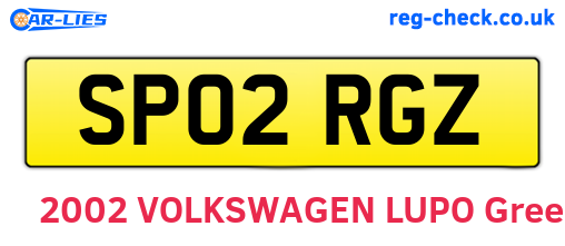SP02RGZ are the vehicle registration plates.