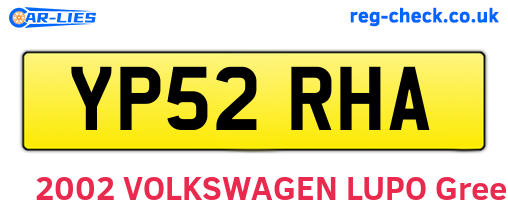 YP52RHA are the vehicle registration plates.
