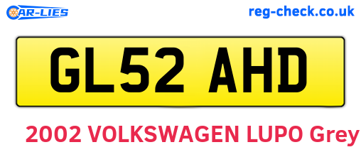 GL52AHD are the vehicle registration plates.