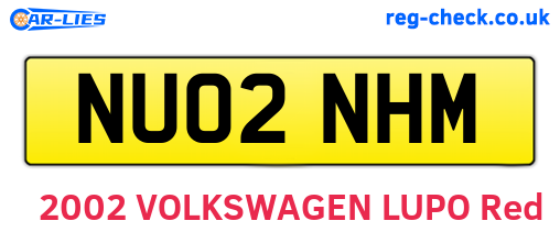 NU02NHM are the vehicle registration plates.