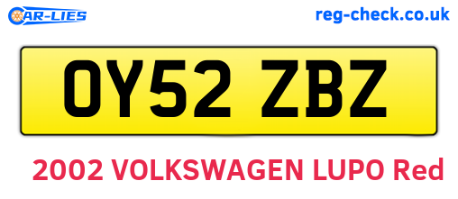 OY52ZBZ are the vehicle registration plates.