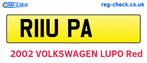 R11UPA are the vehicle registration plates.