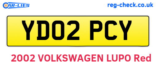 YD02PCY are the vehicle registration plates.