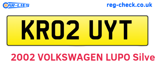 KR02UYT are the vehicle registration plates.