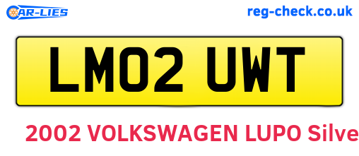 LM02UWT are the vehicle registration plates.