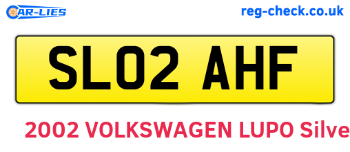 SL02AHF are the vehicle registration plates.
