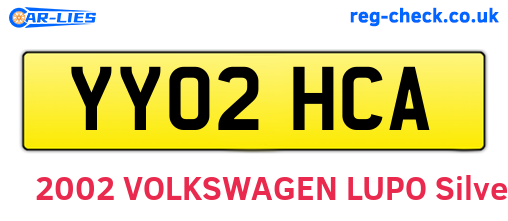 YY02HCA are the vehicle registration plates.