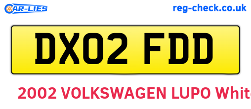 DX02FDD are the vehicle registration plates.
