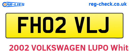 FH02VLJ are the vehicle registration plates.
