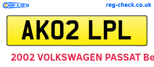 AK02LPL are the vehicle registration plates.