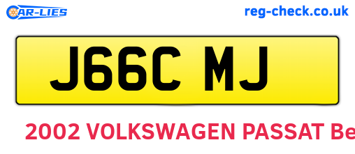 J66CMJ are the vehicle registration plates.