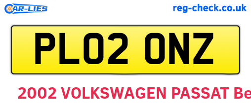 PL02ONZ are the vehicle registration plates.