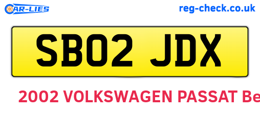 SB02JDX are the vehicle registration plates.