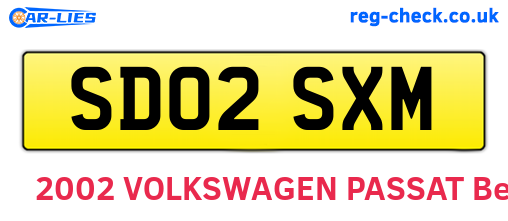 SD02SXM are the vehicle registration plates.