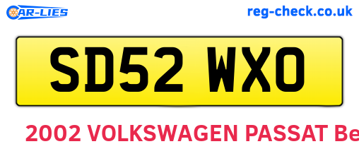 SD52WXO are the vehicle registration plates.