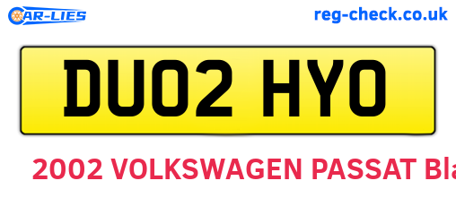 DU02HYO are the vehicle registration plates.