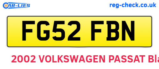 FG52FBN are the vehicle registration plates.