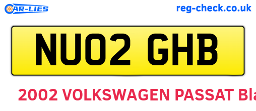 NU02GHB are the vehicle registration plates.