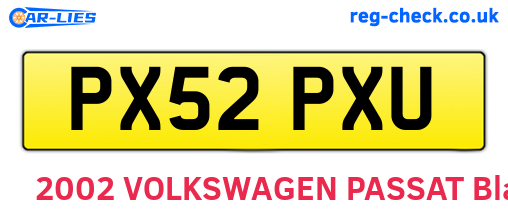 PX52PXU are the vehicle registration plates.