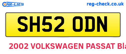 SH52ODN are the vehicle registration plates.