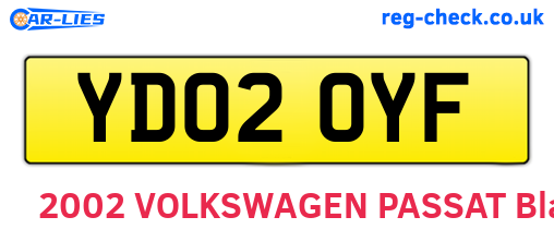 YD02OYF are the vehicle registration plates.